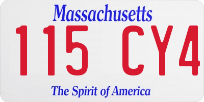 MA license plate 115CY4