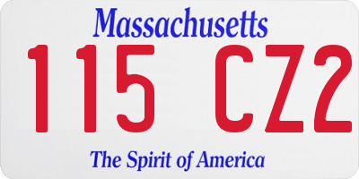 MA license plate 115CZ2
