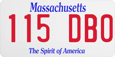 MA license plate 115DB0