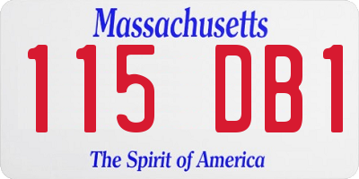MA license plate 115DB1