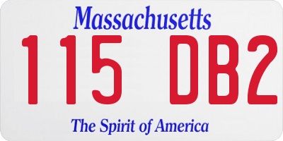 MA license plate 115DB2