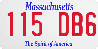 MA license plate 115DB6