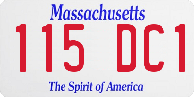 MA license plate 115DC1