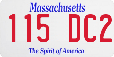 MA license plate 115DC2