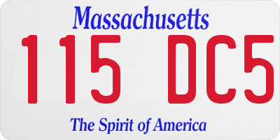 MA license plate 115DC5