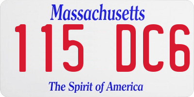 MA license plate 115DC6