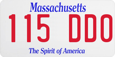 MA license plate 115DD0