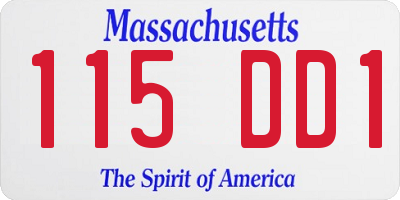MA license plate 115DD1