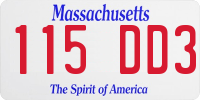 MA license plate 115DD3