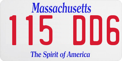MA license plate 115DD6