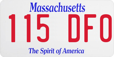 MA license plate 115DF0