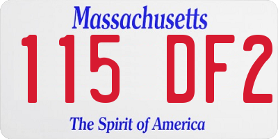 MA license plate 115DF2