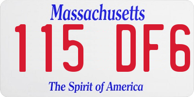 MA license plate 115DF6