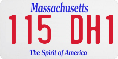 MA license plate 115DH1