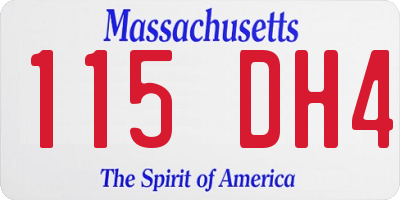 MA license plate 115DH4