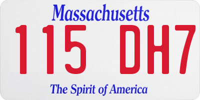 MA license plate 115DH7