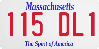 MA license plate 115DL1