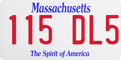 MA license plate 115DL5