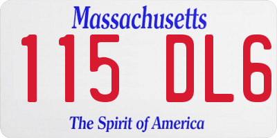MA license plate 115DL6
