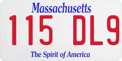 MA license plate 115DL9