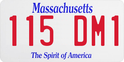 MA license plate 115DM1