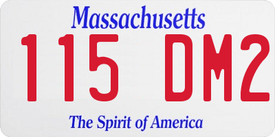 MA license plate 115DM2