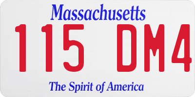 MA license plate 115DM4