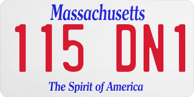 MA license plate 115DN1