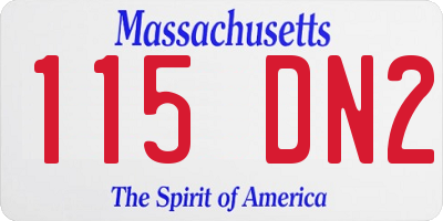 MA license plate 115DN2