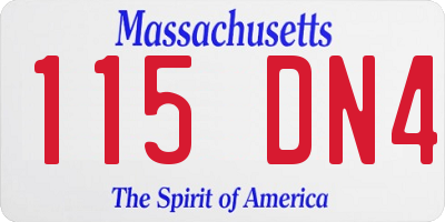 MA license plate 115DN4