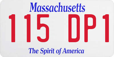 MA license plate 115DP1