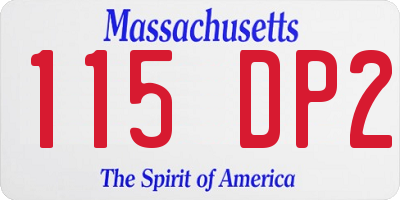 MA license plate 115DP2
