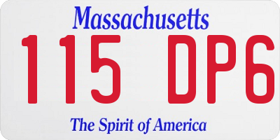 MA license plate 115DP6