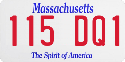 MA license plate 115DQ1
