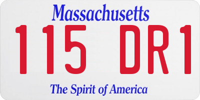 MA license plate 115DR1