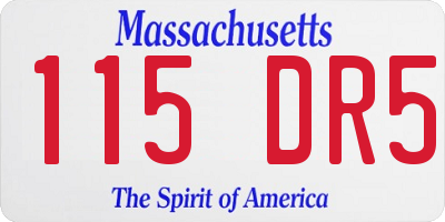 MA license plate 115DR5