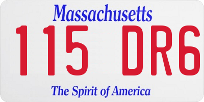 MA license plate 115DR6