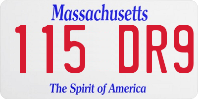 MA license plate 115DR9