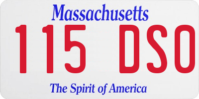 MA license plate 115DS0