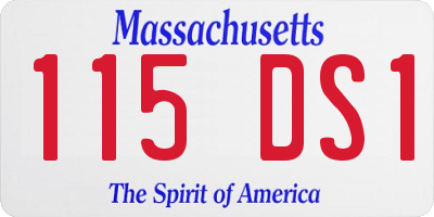 MA license plate 115DS1