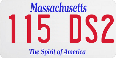 MA license plate 115DS2