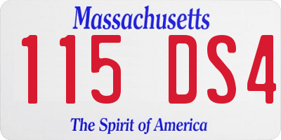 MA license plate 115DS4