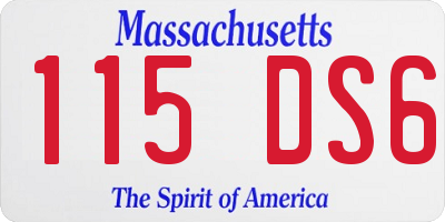 MA license plate 115DS6