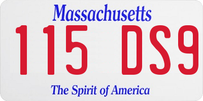 MA license plate 115DS9