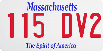 MA license plate 115DV2
