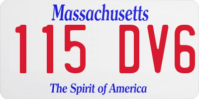 MA license plate 115DV6