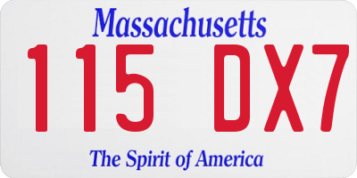 MA license plate 115DX7
