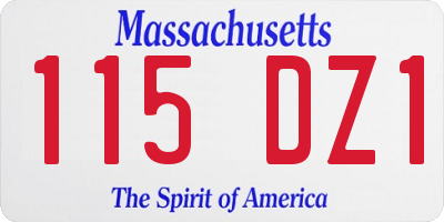 MA license plate 115DZ1