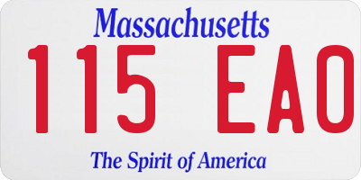 MA license plate 115EA0