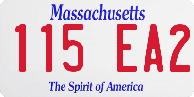 MA license plate 115EA2